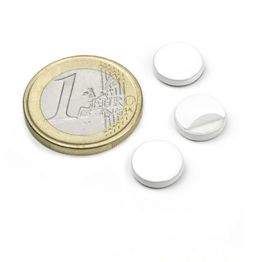 PAS-10-W Metalen schijfje zelfklevend wit Ø 10 mm, als tegenstuk voor magneten, geen magneet!