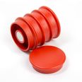 Bordmagneten „Boston Xtra“ rond  houdt ca. 1,5 kg, magneetbord magneten neodymium, Ø 32,6 mm, set van 5, rood