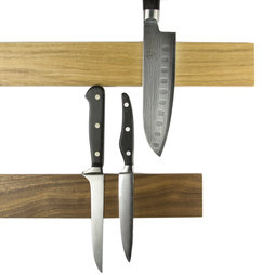 M-KNIFEP-001, Messenstrip magnetisch 45 cm, magneetstrip, van hout, voor messen tot 500 g