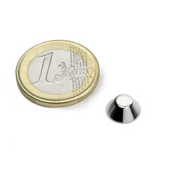 CN-10-05-04-N, Cone magnet Ø 10/5 mm, height 4 mm, neodymium, N45, nickel-plated
