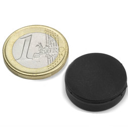 S-20-05-R, Schijfmagneet met rubber coating Ø 22 mm, dikte 6,4 mm, neodymium, N42