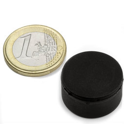 S-20-10-R, Schijfmagneet met rubber coating Ø 22 mm, dikte 11,4 mm, neodymium, N42