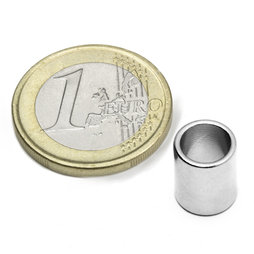 R-09-07-11-N, Ringmagneet Ø 9/7 mm, hoogte 11 mm, neodymium, N50, vernikkeld