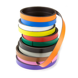 MT-10, Gekleurd magneetband 10 mm, om zelf te beschrijven en op maat te knippen, rollen à 1 m