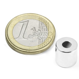 R-10-04-10-N, Ring magnet Ø 10/4 mm, height 10 mm, neodymium, N42, nickel-plated