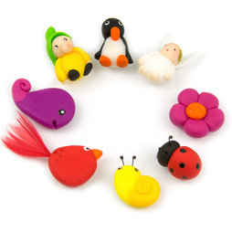LIV-41, Handmade magneten, Fimo unicaten in een set van 4