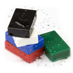 M-BLOCK-01, Blokmagneten met kunststof ommanteling, 5 stuks per set, div. kleuren