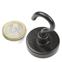 FTNB-32, Haakmagneet zwart, Ø 32,3 mm, met poedercoating, schroefdraad M5