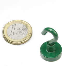 FTNG-16, Haakmagneet groen, Ø 16,3 mm, met poedercoating, schroefdraad M4