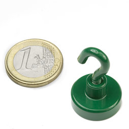 FTNG-20, Haakmagneet groen, Ø 20,3 mm, met poedercoating, schroefdraad M4