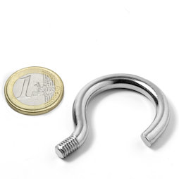 STH-26, Haak 26 mm inwendige doorsnede, staal, vernikkeld, schroefdraad M6