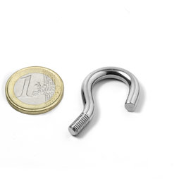 STH-14, schroefhaak 14 mm inwendige doorsnede, staal, vernikkeld, schroefdraad M5