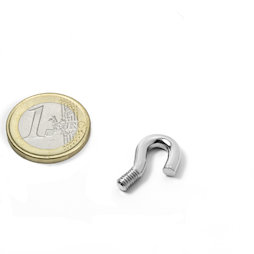 STH-5.5, schroefhaak 5,5 mm binnendoorsnede, staal, vernikkeld, schroefdraad M4