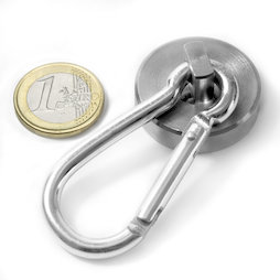 KTN-32, Potmagneet met karabijn, Ø 32 mm, Lengte van de karabijn 60 mm