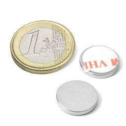 Schijfmagneet (zelfklevend) Ø 15 mm, hoogte 2 mm