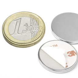Schijfmagneet (zelfklevend) Ø 22 mm, hoogte 2 mm