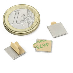 Blokmagneet (zelfklevend) 10 x 10 x 1 mm