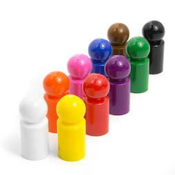 M-DOTS, Magnet pins round, 10 per set, 10 different colours