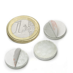PAS-16, Metalen schijfje zelfklevend Ø 16 mm, als tegenstuk voor magneten, geen magneet!