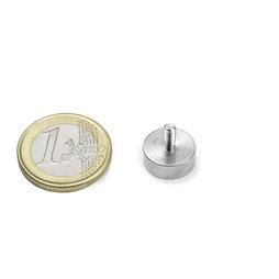 GTN-13, Potmagneet met draadstift, Ø 13 mm, Schroef-draad M3, houdkracht ca. 3,5 kg