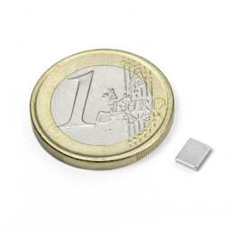 Q-05-04-01-N, Blokmagneet 5 x 4 x 1 mm, neodymium, N50, vernikkeld