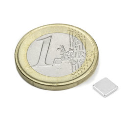 Q-05-05-01-HN, Blokmagneet 5 x 5 x 1 mm, neodymium, 44H, vernikkeld