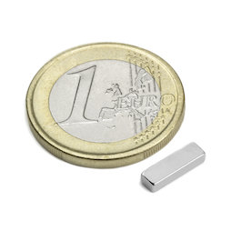 Q-10-03-02-HN, Blokmagneet 10 x 3 x 2 mm, neodymium, 44H, vernikkeld