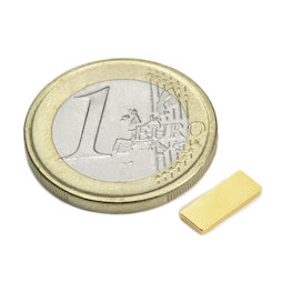 Q-10-04-01-G, Blokmagneet 10 x 4 x 1 mm, neodymium, N50, verguld