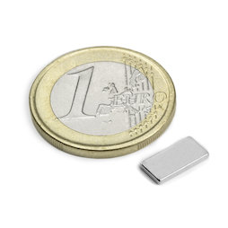 Q-10-05-01-N, Blokmagneet 10 x 5 x 1 mm, neodymium, N50, vernikkeld