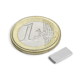 Q-10-05-1.2-N, Blokmagneet 10 x 5 x 1,2 mm, neodymium, N50, vernikkeld