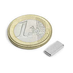 Q-10-05-1.5-N, Blokmagneet 10 x 5 x 1,5 mm, neodymium, N50, vernikkeld