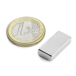 Q-20-10-05-N, Blokmagneet 20 x 10 x 5 mm, neodymium, N42, vernikkeld