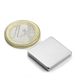 Q-20-20-03-N, Blokmagneet 20 x 20 x 3 mm, neodymium, N45, vernikkeld