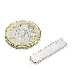 Q-25-06-02-SN, Blokmagneet 25 x 6 x 2 mm, neodymium, 45SH, vernikkeld