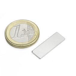 Q-25-08-01-N, Blokmagneet 25 x 8 x 1 mm, neodymium, N48, vernikkeld