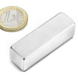 Q-50-15-15-N, Blokmagneet 50 x 15 x 15 mm, neodymium, N48, vernikkeld