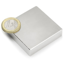 Q-50-50-12.5-N, Blokmagneet 50 x 50 x 12,5 mm, neodymium, N35, vernikkeld