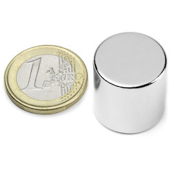 S-20-20-N, Disc magnet Ø 20 mm, height 20 mm, neodymium, N42, nickel-plated