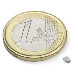 Schijfmagneet Ø 2,5 mm, hoogte 1 mm