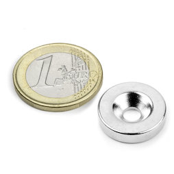 CS-S-18-04-N, Schijfmagneet Ø 18 mm, hoogte 4 mm, met verzonken gat, N35, vernikkeld