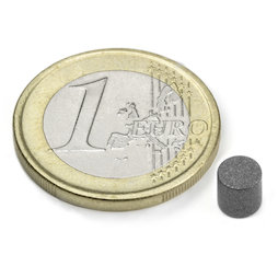 S-05-05-T, Schijfmagneet Ø 5 mm, hoogte 5 mm, neodymium, N45, met Teflon coating