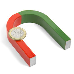 EDU-4, Hoefijzer middelgroot, 80 x 60 mm, van AlNiCo5, rood-groen gemoffeld