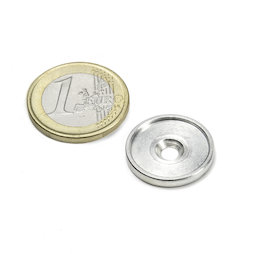 MSD-17, Metalen schijf met rand en verzonken schroefgat M3, Binnendiameter 17 mm, als tegenstuk voor magneten, geen magneet!