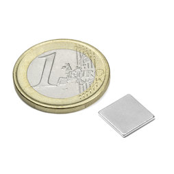Q-10-10-01-N, Blokmagneet 10 x 10 x 1 mm, neodymium, N42, vernikkeld