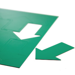 BA-014AR/green, Magnetische symbolen pijl groot, voor whiteboards & planborden, 8 symbolen per A4-blad, groen