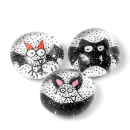 LIV-129/bat, Vleermuis, handgemaakte koelkastmagneten, set van 3