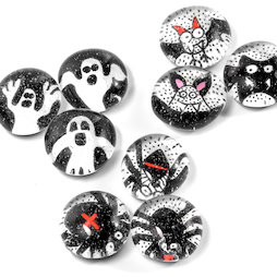 LIV-129, Halloween, handgemaakte koelkastmagneten, set van 3
