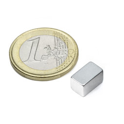 Q-10-06-06-Z, Blokmagneet 10 x 6 x 6 mm, neodymium, N45, verzinkt