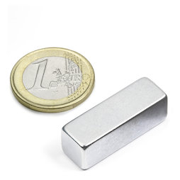 Q-30-10-10-Z, Blokmagneet 30 x 10 x 10 mm, neodymium, N40, verzinkt