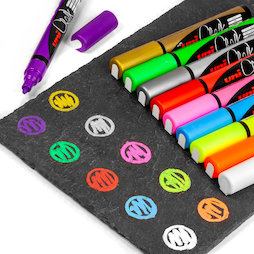 BA-021, Krijtmarker, voor glazen magneetborden en whiteboards, in verschillende kleuren, set van 4